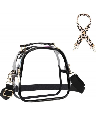 Clear Crossbody Bag for Women, Clear Bag Stadium Approved Clear Purse with Adjustable Strap Black03 $10.43 Crossbody Bags