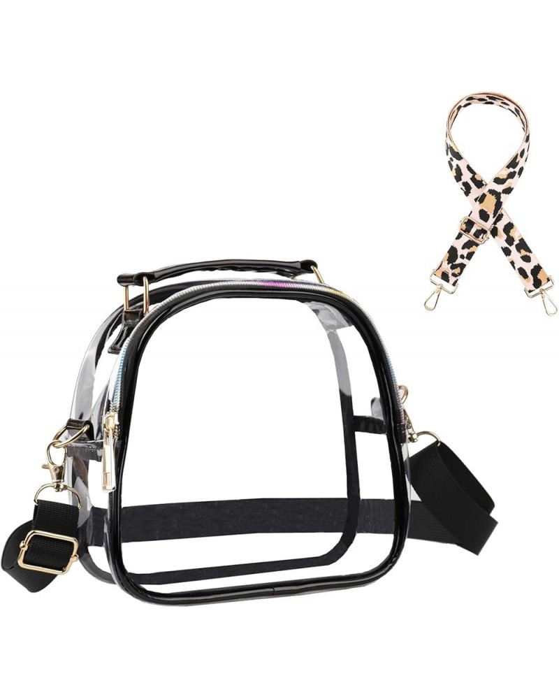 Clear Crossbody Bag for Women, Clear Bag Stadium Approved Clear Purse with Adjustable Strap Black03 $10.43 Crossbody Bags