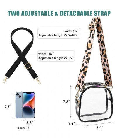 Clear Crossbody Bag for Women, Clear Bag Stadium Approved Clear Purse with Adjustable Strap Black03 $10.43 Crossbody Bags