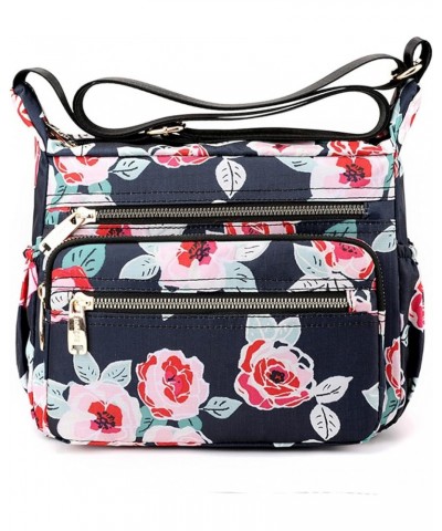 Crossbody Bags for Women Nylon Floral Shoulder Bag Messenger Bags Multi-Pocket Purses and Handbags Pocketbook (AX) Sch $20.22...