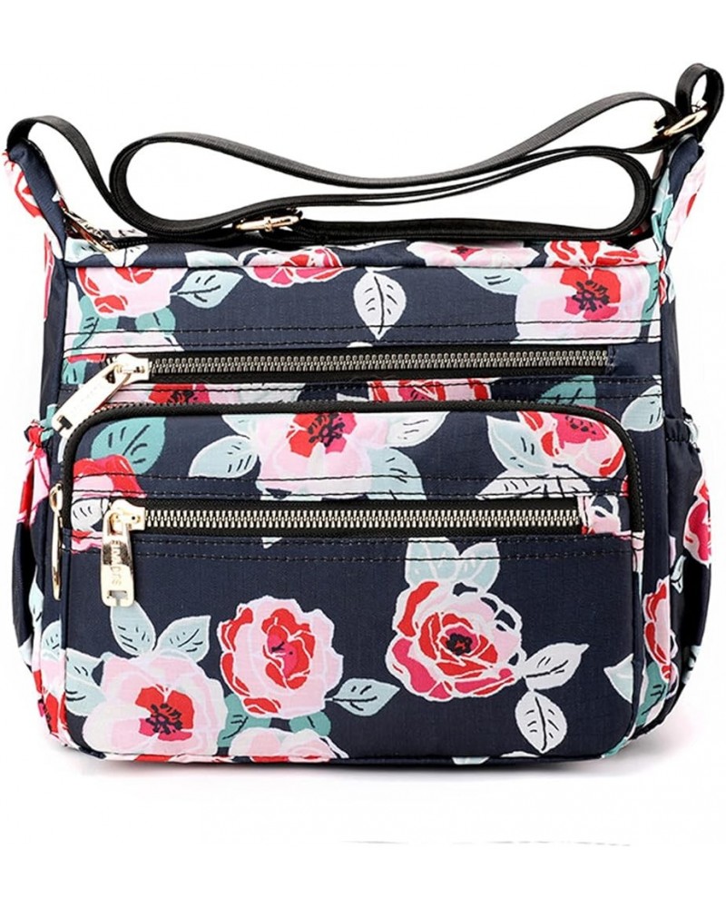 Crossbody Bags for Women Nylon Floral Shoulder Bag Messenger Bags Multi-Pocket Purses and Handbags Pocketbook (AX) Sch $20.22...