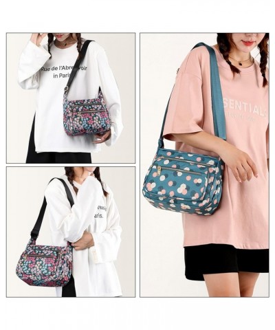 Crossbody Bags for Women Nylon Floral Shoulder Bag Messenger Bags Multi-Pocket Purses and Handbags Pocketbook (AX) Sch $20.22...