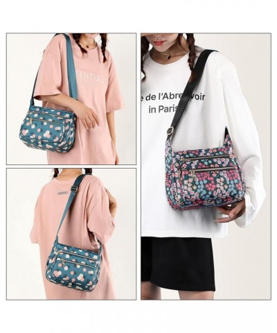 Crossbody Bags for Women Nylon Floral Shoulder Bag Messenger Bags Multi-Pocket Purses and Handbags Pocketbook (AX) Sch $20.22...