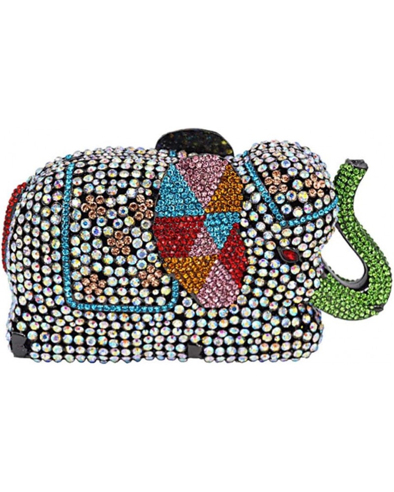 Women Evening-Bag Chain Rhinestone Luxury Clutch-Purse Wedding-Handbag Elephant Multi $46.55 Evening Bags