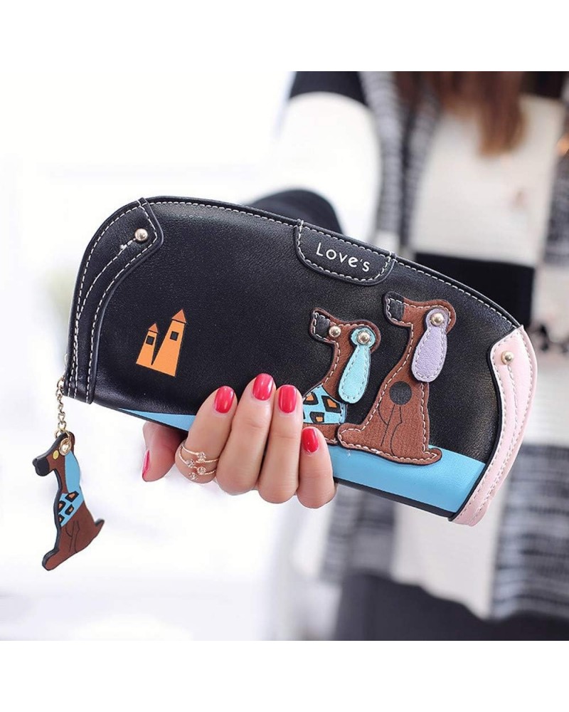 Brand Wallet Famous Purse Women Bag Women Designer Cartoon Dog Wallets Wallet Phone Bag and Wallet (Pink, One Size) Black One...