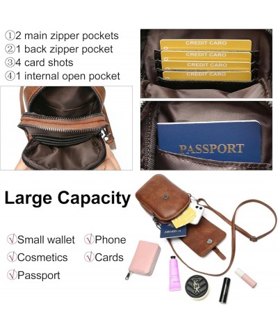 Small Crossbody Bags for Women Cell Phone Purse Wallet Shoulder Handbags with Rfid Card Slots&Wrist Strap A2-brown $9.68 Cros...