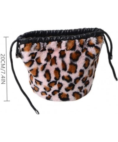 Women Faux Fur Crossbody Shoulder Bag Furry Plush Handbag Leopard Clutch Purse Fashion Gift Black $28.00 Shoulder Bags