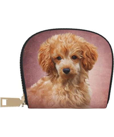 Unique Accordion Credit Card Case Wallet for Women Girls, Vintage Cute Yorkie Dog PU Leather Card Holder Wallets with Zipper ...