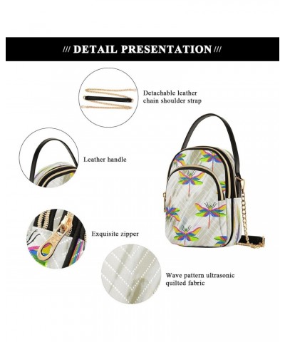 Crossbody Bags Crossbody Purse Chest Bag Colorful Fluorescent Dragonfly for Women Trendy $12.95 Crossbody Bags