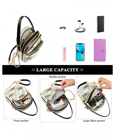 Crossbody Bags Crossbody Purse Chest Bag Colorful Fluorescent Dragonfly for Women Trendy $12.95 Crossbody Bags