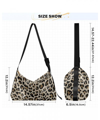 Women Boho Bag Abstract Leopard Print Cool Shoulder Bag PU Leather Crossbody Bag Large Tote Handbag For Quick Getaway Weekend...