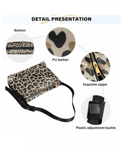 Women Boho Bag Abstract Leopard Print Cool Shoulder Bag PU Leather Crossbody Bag Large Tote Handbag For Quick Getaway Weekend...