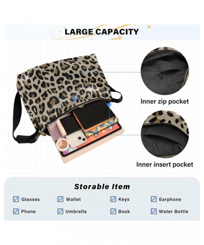 Women Boho Bag Abstract Leopard Print Cool Shoulder Bag PU Leather Crossbody Bag Large Tote Handbag For Quick Getaway Weekend...