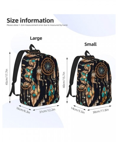 Feather Print Unisex Canvas Bag Canvas Shoulder Pouch Pack Lightweight Backpack For Woman Lady Black Medium $22.65 Backpacks