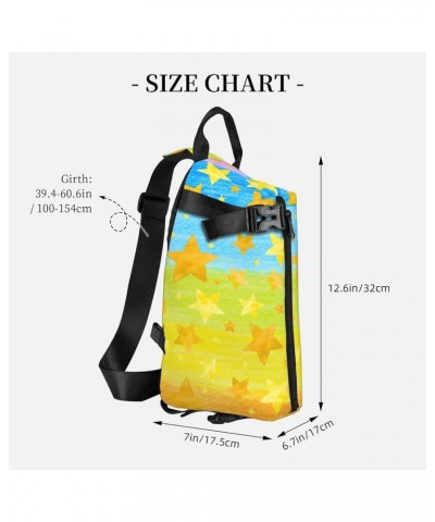 Moth Moon Stars Sling Bags For Men And Women, Chest Bag Crossbody Sling Daypack For Hiking Bike Travel Stars Colorful Board $...