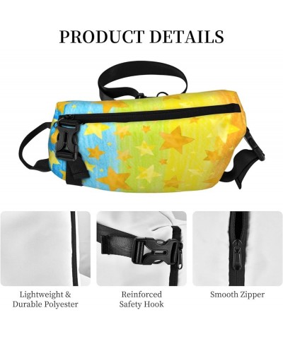 Moth Moon Stars Sling Bags For Men And Women, Chest Bag Crossbody Sling Daypack For Hiking Bike Travel Stars Colorful Board $...