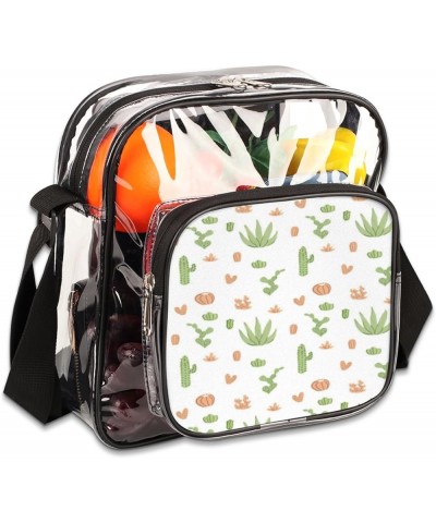 Cacti Printed Stadium-Approved Clear Crossbody Bag with Colorful Print Design Cacti Printed $10.32 Crossbody Bags