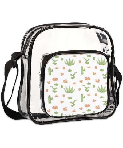 Cacti Printed Stadium-Approved Clear Crossbody Bag with Colorful Print Design Cacti Printed $10.32 Crossbody Bags