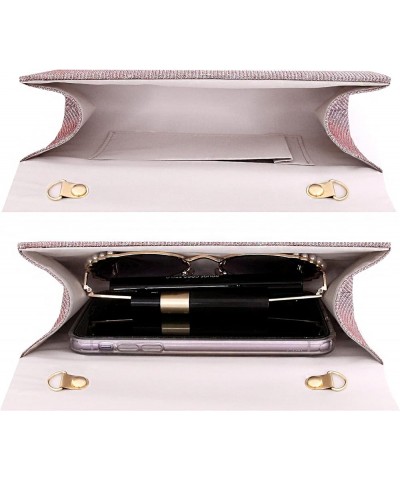 Womens Pleated Shiny Glitter Clutch Handbag Evening Envelope Bag Purses for Wedding Party Prom Shiny Glitter Discolouring Pin...