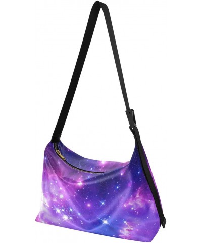 Purple Galaxy Womens Shoulder Bag Hobo Crossbody Leather Casual Tote Bag for Women Large Outer Space Handbag Shopping Bag $17...