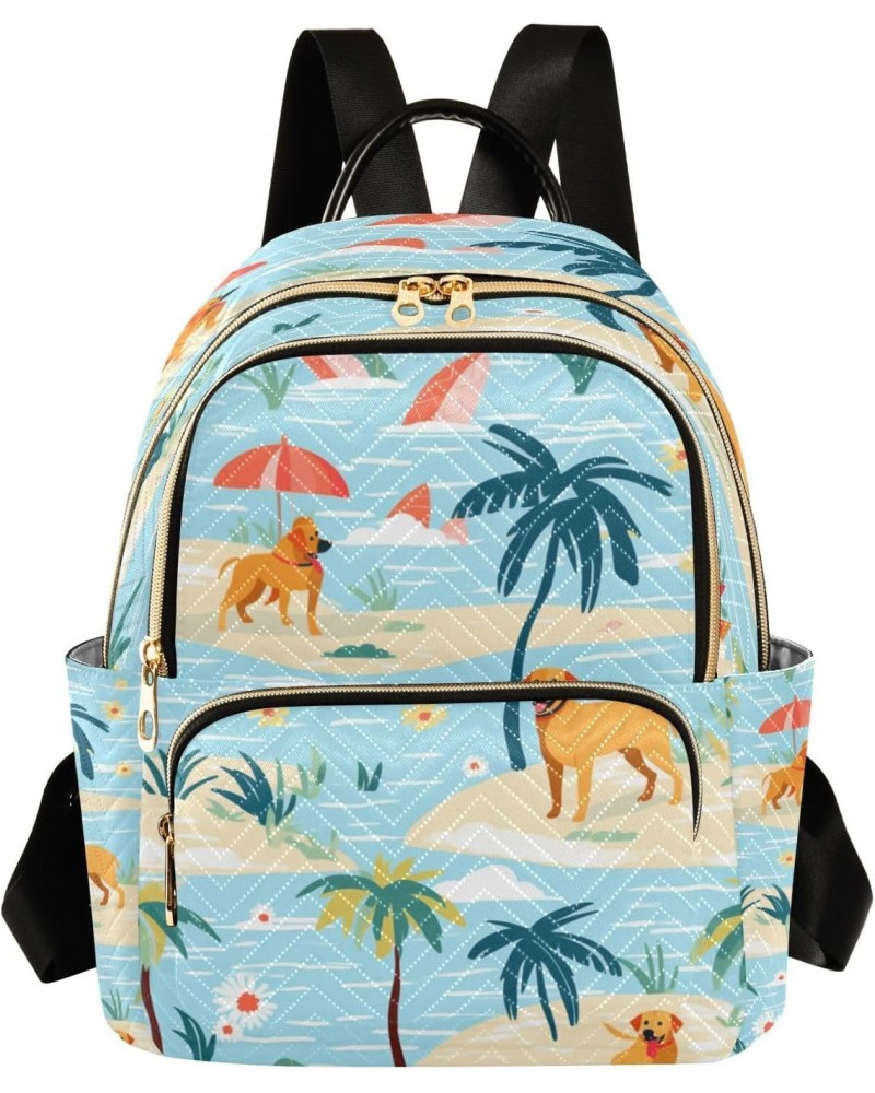 Tropical Dog Women Backpack Purse Travel Daypack Shoulder Bag $19.94 Backpacks