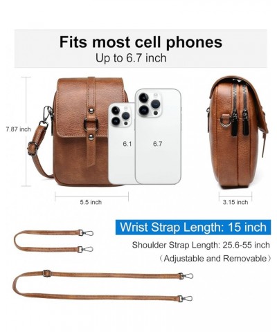 Small Crossbody Bags for Women Cell Phone Purse Wallet Shoulder Handbags with Rfid Card Slots&Wrist Strap A2-brown $9.68 Cros...