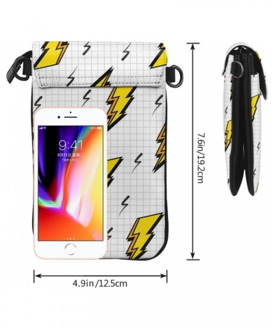 Lightning Bolts Women Small Cell Phone Purse Leather Shoulder Bags Card Holder Wallet Purse $17.12 Shoulder Bags