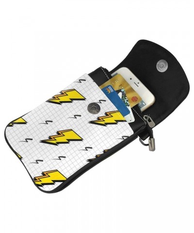 Lightning Bolts Women Small Cell Phone Purse Leather Shoulder Bags Card Holder Wallet Purse $17.12 Shoulder Bags