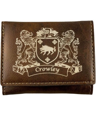 Crowley Irish Coat of Arms Rustic Leather Wallet $16.17 Wallets