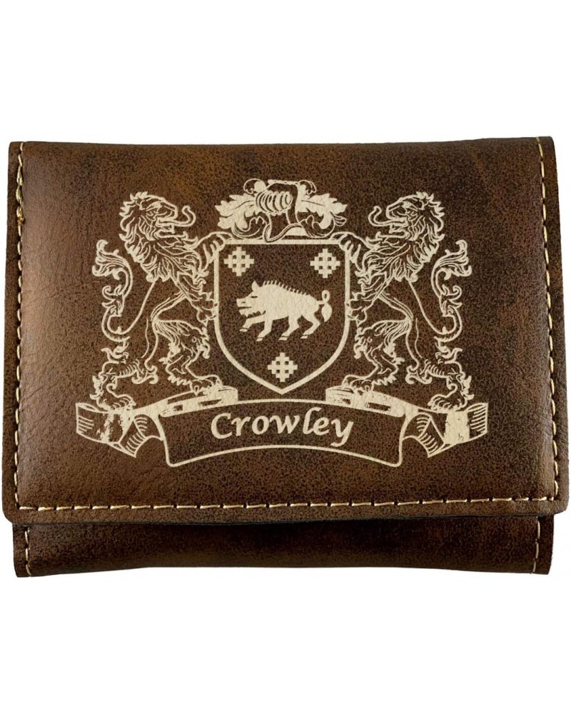 Crowley Irish Coat of Arms Rustic Leather Wallet $16.17 Wallets