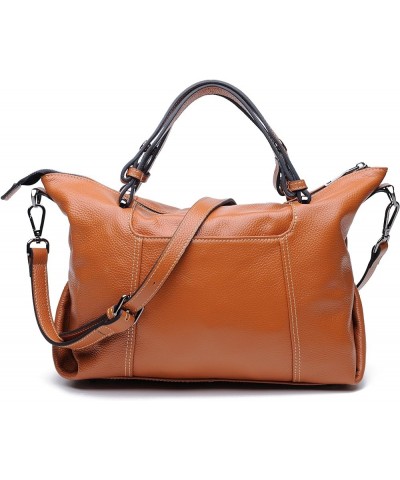 Womens Top-Handle Bags Cowhide Genuine Leather Crossbody Brown $30.80 Crossbody Bags