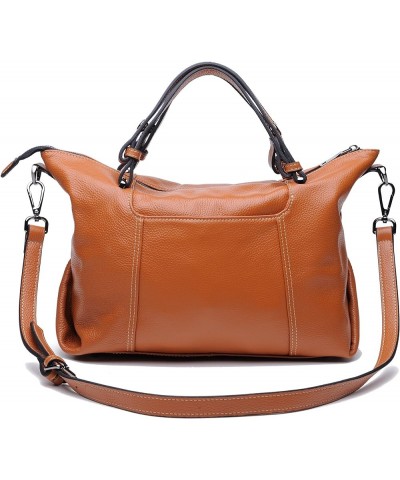 Womens Top-Handle Bags Cowhide Genuine Leather Crossbody Brown $30.80 Crossbody Bags