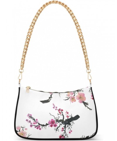 Floral Shoulder Bag Cherry Blossom Sakura Women Clutch Handbag Shoulder Purch Boho Bag Date Chain Bag Tote Bag Spring Holiday...