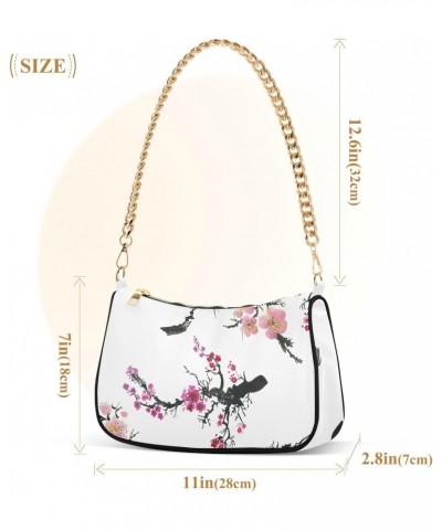 Floral Shoulder Bag Cherry Blossom Sakura Women Clutch Handbag Shoulder Purch Boho Bag Date Chain Bag Tote Bag Spring Holiday...