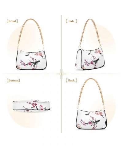 Floral Shoulder Bag Cherry Blossom Sakura Women Clutch Handbag Shoulder Purch Boho Bag Date Chain Bag Tote Bag Spring Holiday...