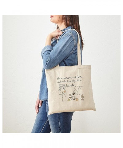 Proverbs 31 Woman Tote Bag Natural Canvas Tote Bag, Cloth Shopping Bag Proverbs 31_13v2 Tote Bag $9.59 Travel Gear