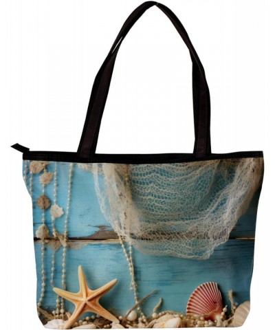 The Tote Bag For Women,Purses For Women,Handbags For Women,Beach Seashells Starfish Marine Sand Handbags $15.39 Totes