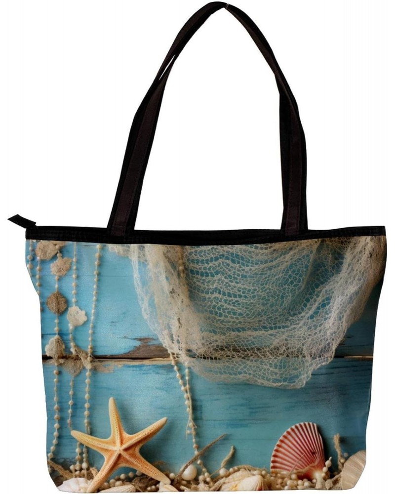 The Tote Bag For Women,Purses For Women,Handbags For Women,Beach Seashells Starfish Marine Sand Handbags $15.39 Totes