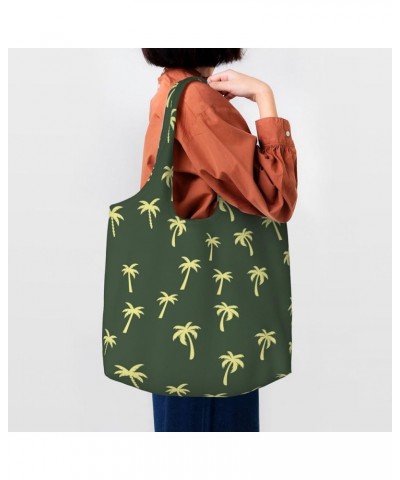 Palm Trees Single Shoulder Commuter Canvas Tote Bags For Women And Men Palm Trees 35 $10.11 Totes