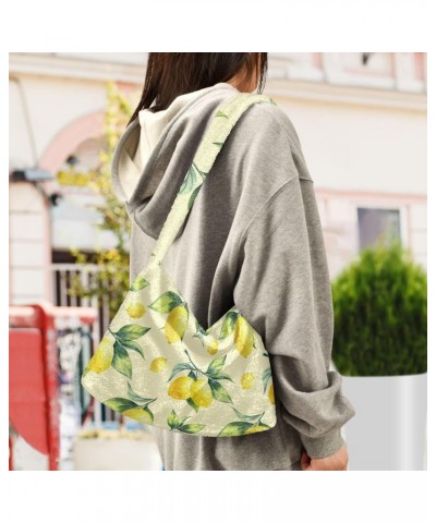 Lemons Shoulder Tote Bags for Women Furry Crossbody bag Hobo Handbag Purses for Travel Work College $12.38 Totes