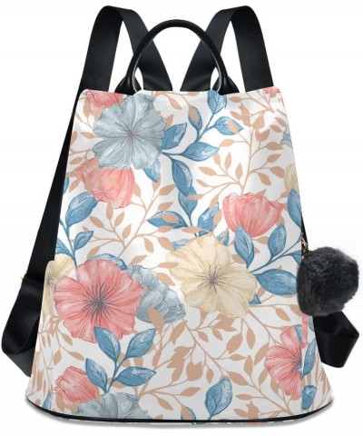 Backpack Purse for Women Fashion Travel Anti-theft Watercolor Floral Leaves Daypack Casual Shoulder Bag Medium Size $17.52 Ba...