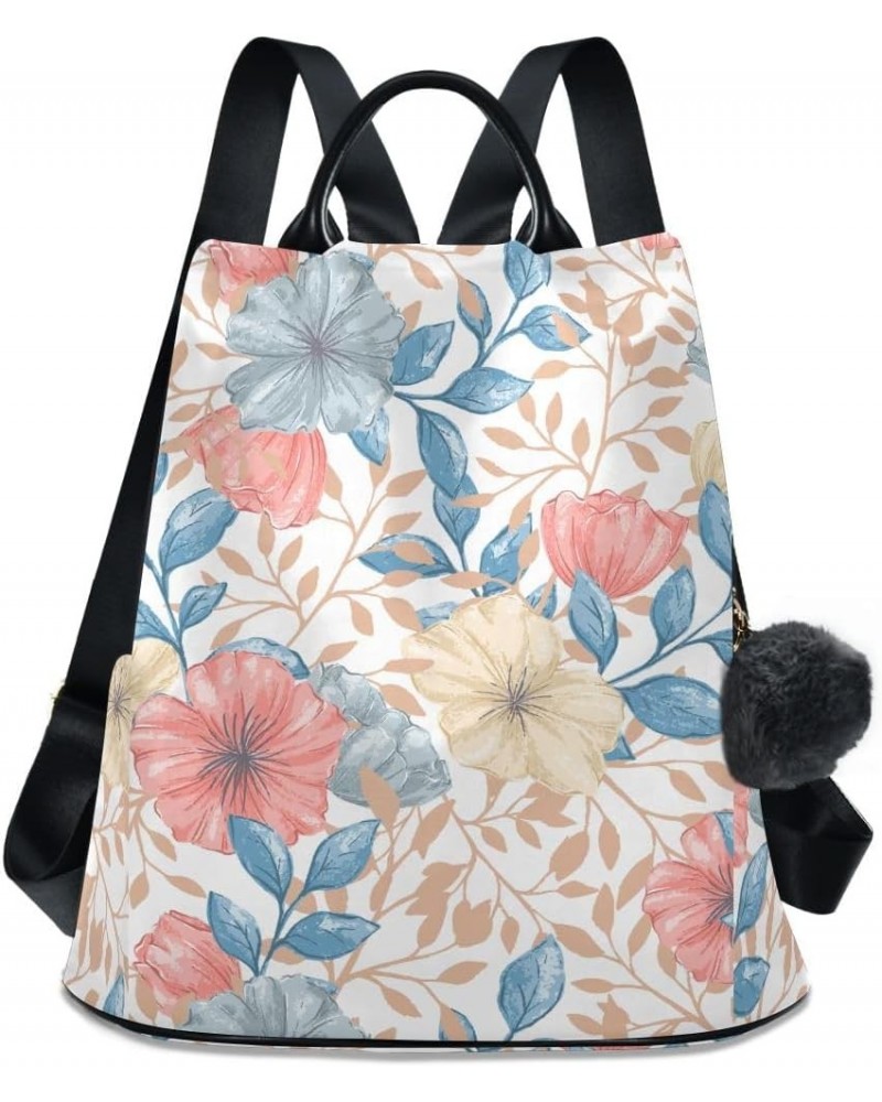 Backpack Purse for Women Fashion Travel Anti-theft Watercolor Floral Leaves Daypack Casual Shoulder Bag Medium Size $17.52 Ba...