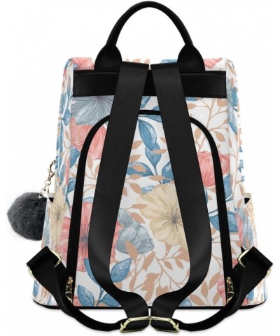 Backpack Purse for Women Fashion Travel Anti-theft Watercolor Floral Leaves Daypack Casual Shoulder Bag Medium Size $17.52 Ba...