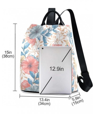 Backpack Purse for Women Fashion Travel Anti-theft Watercolor Floral Leaves Daypack Casual Shoulder Bag Medium Size $17.52 Ba...