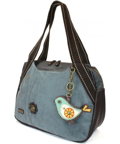 Handbag Indigo Bowling Zip Tote Garden Creature Collections- Indigo (Green Bird) $41.25 Totes