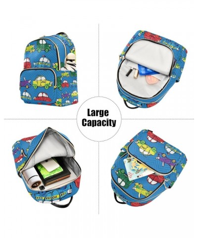 Women Backpack Cartoon Police Car Auto Anti-Theft Travel Backpack with Luggage Belt Lightweight Handbag Lady Purse Roomy Doub...