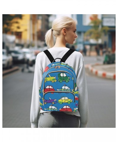 Women Backpack Cartoon Police Car Auto Anti-Theft Travel Backpack with Luggage Belt Lightweight Handbag Lady Purse Roomy Doub...