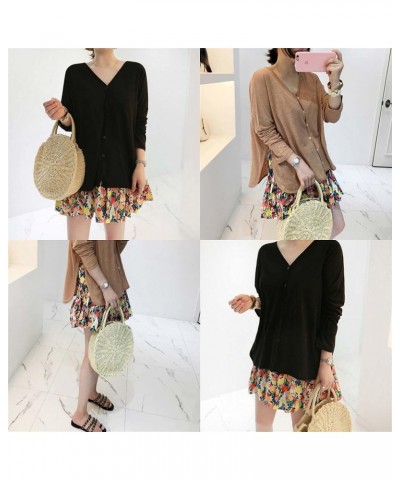 Women Straw Summer Beach Bag Handwoven Round Rattan Bag Cross Body Bag Shoulder Messenger Satchel Beige $22.54 Satchels