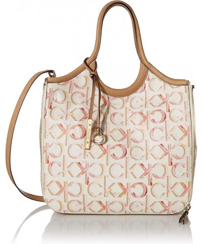 Gabrianna Novelty Slim Side Zip Tote Cherub White Multi Painted Linear $66.40 Totes