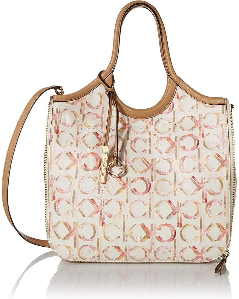 Gabrianna Novelty Slim Side Zip Tote Cherub White Multi Painted Linear $66.40 Totes